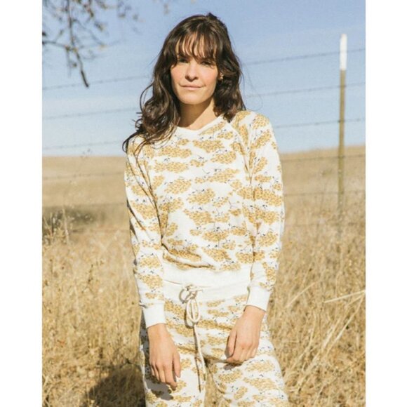 💕THE GREAT💕 The Shrunken Sweatshirt ~ Camomile Floral Size 1 Small NWT - Picture 1 of 14